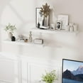 thumbnail image 6 of White Floating Shelves 48 Inch Long, Wood Wall Shelves 48x9.3x1.5, 9.3 Inch Deep Floating Shelf for Wall, Large White Shelves for Home Decor & Storage, 6 of 12