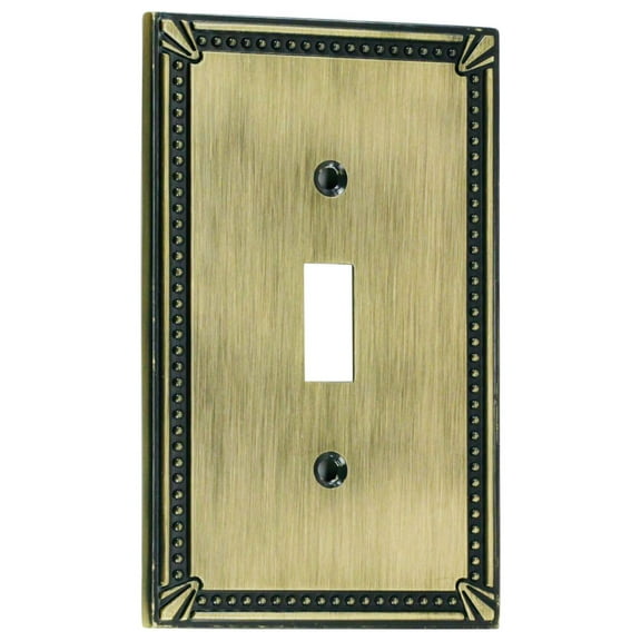 Rok Decorative Traditional Light Switch Plate, Single Toggle Switch Plate in Antique Gold