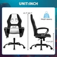 thumbnail image 5 of PC Gaming Chair Ergonomic Office Chair 250LBS Desk Chair with Lumbar Support Arms Headrest High Back PU Leather Racing Chair Rolling Swivel Executive Computer Chair for Adults, White, 5 of 8