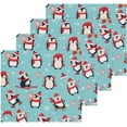 thumbnail image 2 of SKYSONIC Christmas Penguin Washcloths Set of 4, Highly Absorbent Soft Cotton Fingertip Towels for Bathroom, Kitchen, Gym, Spa, Home Decor, 12 x 12 Inch, 2 of 7