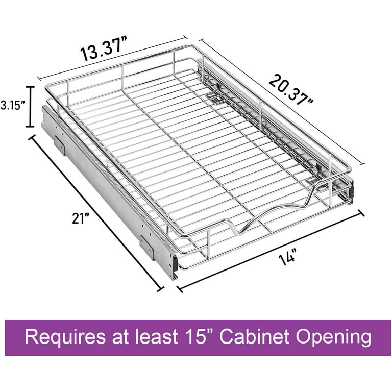 Hovannes Pull Out Cabinet Organizer Drawer Pull-Out Cabinet Organizer - DIY Rebrilliant Size: 3 H x 15 W x 21 D