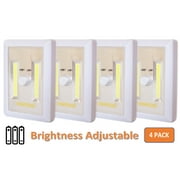 Dimmable Battery Included COB Cordless LED Light, Adjustable Brightness, 200 Lumen, Batteries & Adhesive Strips Included, 4-Pack