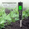 thumbnail image 3 of Tester,Soil Moisture Meter Probe Temperature Waterproof Probe Conductivity Tester Soil Probe Thermometer Lcd Temperature Ec Moisture Conductivity Tester Soil Probe Twirltide Soil Thermometer Soil, 3 of 7