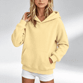 thumbnail image 2 of NEBWOAK Girls Hoodie Cotton Pullover Solid Oversized Long Sleeve Sweatshirt Yellow,Size 12-13 T, 2 of 6