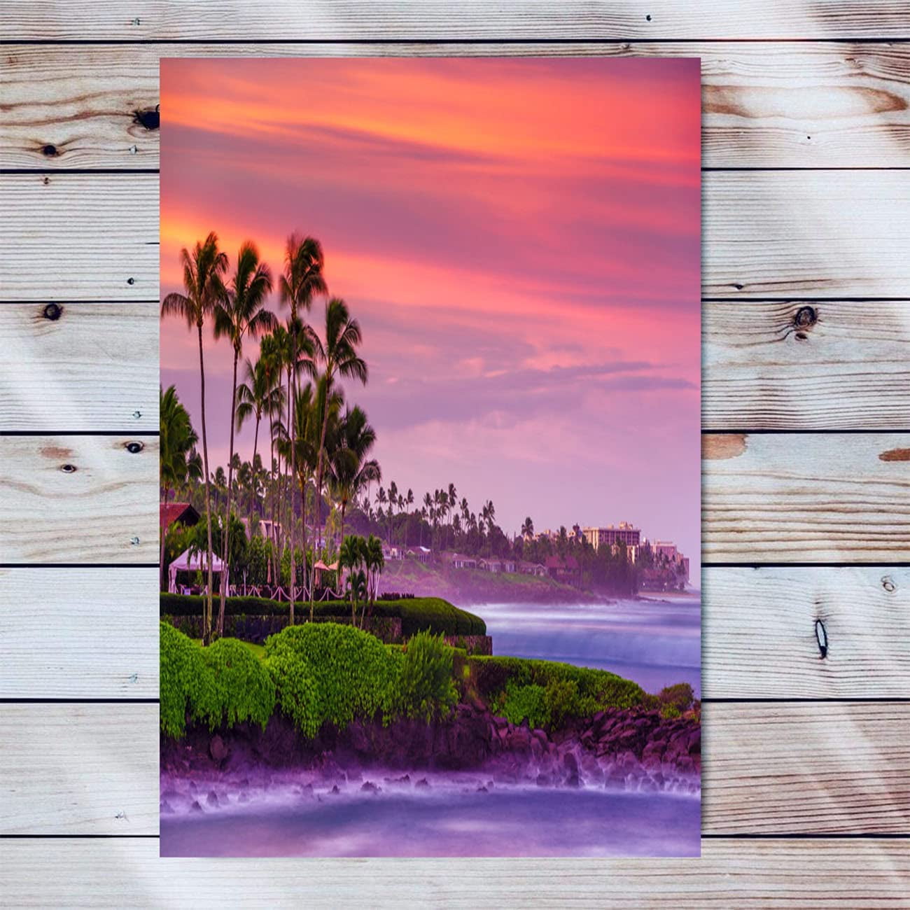 Island Hawaii Canvas Wall Art Artwork Wooden Frame Painting Island Of