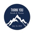 thumbnail image 1 of Darling Souvenir Round 45 Pcs Snowy Mountain Thank You Stickers Personalized Bride Groom Names And Date Envelope Seals-Navy Blue, 1 of 4