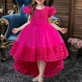 thumbnail image 4 of NAISIBABY Girls Princess Dress, Sleeveless Sequin Mesh Formal Pageant Dress Prom Maxi Dress Hot Pink 110, 4 of 6