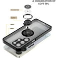 thumbnail image 6 of Compatible with Samsung S24 Ultra Case Ring Holder Magnet Blue, Samsung Galaxy S24 Ultra Phone Case Soft TPU and Hard PC Silicone Shockproof Protective Luxury Slim Cover (Black), 6 of 7