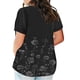 thumbnail image 3 of Camisetas Casuales de las Mujeres Largo Casual Impreso Cuello Redondo Suelto Top, Camiseta de Verano de Manga Corta, 3 of 5