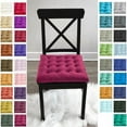 thumbnail image 3 of My Infinity Store 16" Plush Square Tufted Chair Pad/Cushions Tie-Backs (Burgundy Wine,6 Piece), 3 of 5