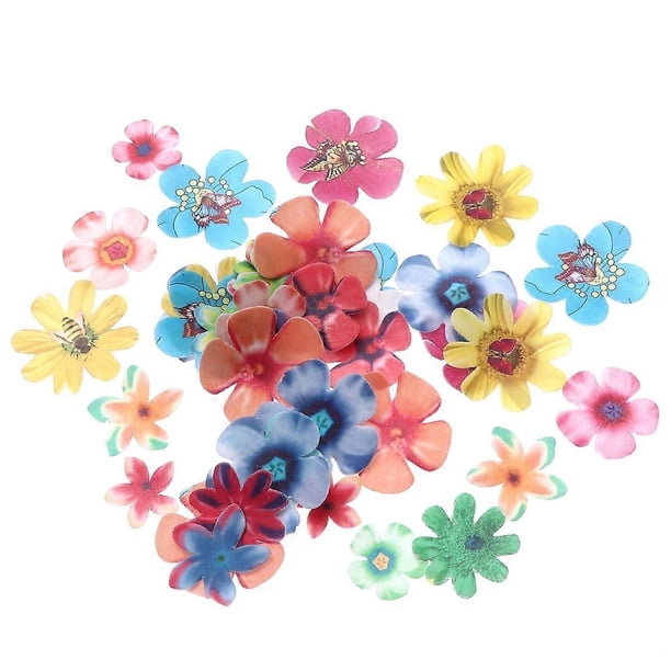 360pcs Decorative Flowers Cupcake Toppers Wedding Cake Birthday Party Food Decoration (0.65mm Thickness)