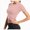 Pink, variant on Womens Yoga Crop Workout Top Cross Band Hem Short Sleeve Crew Neck Slim Fit Breathable Summer Blouses