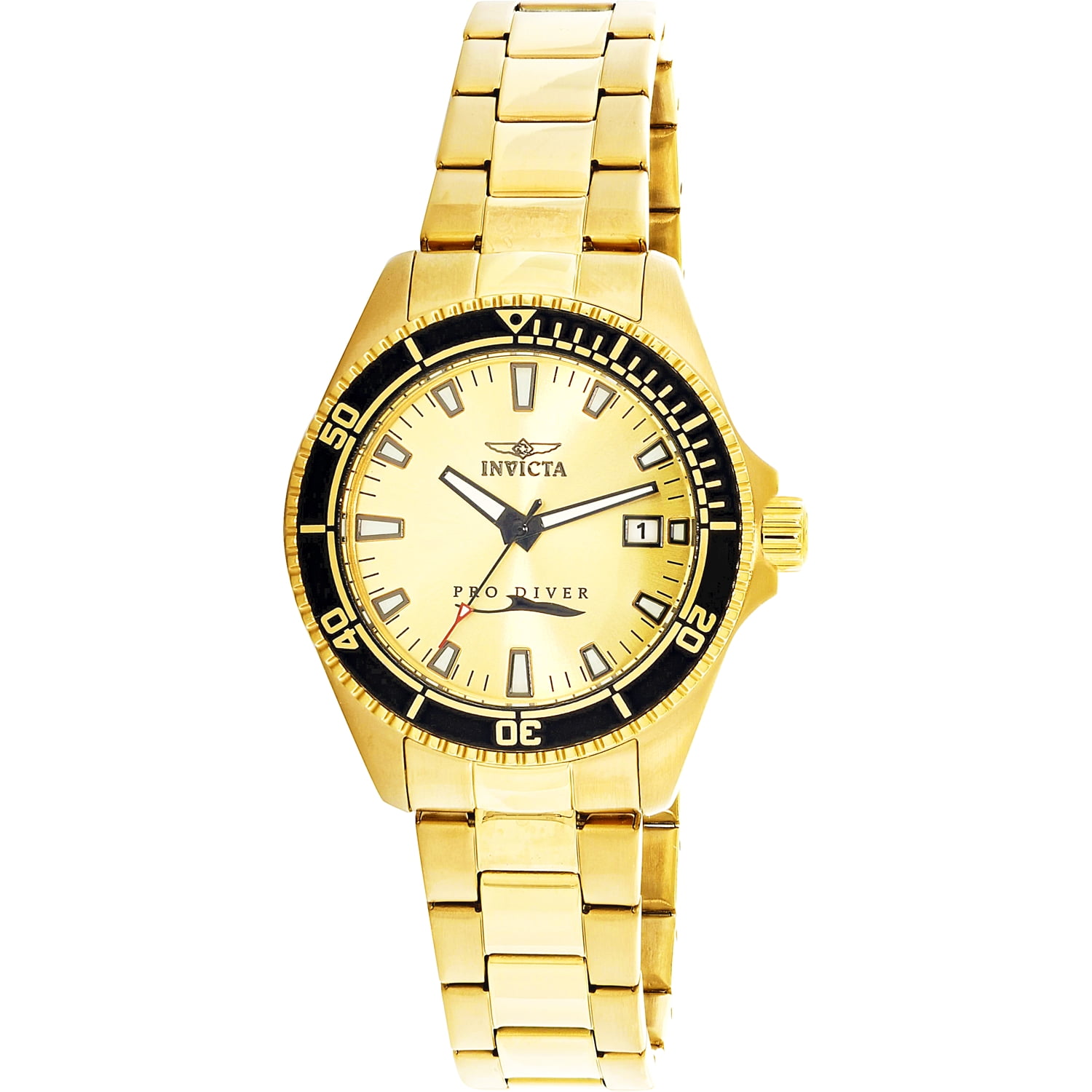 Invicta - Invicta Women's Pro Diver 15138 Gold Stainless-Steel Quartz Diving Watch - Walmart.com