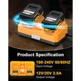 thumbnail image 4 of Sunbat 20V Max 6000mAh DCB200 with DCB102 Charger Compatible with 12V/20V Power Tools, 4 of 7