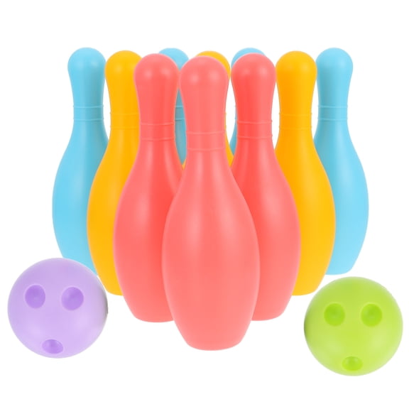 Kids Bowling Set - 10 Classic Pins & 2 Balls - Indoor/Outdoor Game