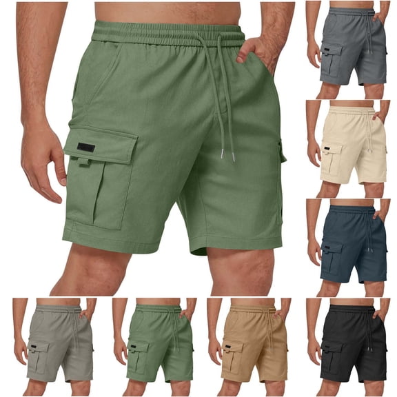 Vetsdori Mens Workout Shorts Cargo Cotton Pull-On Summer Fashion Relaxed Fit,Pockets Ropa Shorts for Men