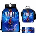 thumbnail image 1 of 2025 Lamine Yamal 3-Piece School Backpack Set for Boys and Girls – Includes Thermal Cooler Lunch Box & Pencil Bag, Blue Kids Bookbag, 1 of 5