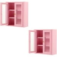 thumbnail image 6 of Set of 2 Kit Wall Storage Cabinet Stylish Furniture 7.9x3.4x8.9cm Pink, 6 of 8
