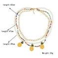 thumbnail image 3 of Collier Multicouche Fausse Perle Collier Ananas Collier Perlé pour Femmes, 3 of 10