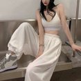 thumbnail image 4 of Fortune Women's Summer Outfits Backless Sling Short Tank Tops + High Waist Loose Pants Set, 4 of 8