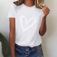 thumbnail image 5 of SOOMLON Valentine's Day Outfits Women Couple Valentines Gift Comfy Short Sleeve Round Neck Tops Funny Love Heart Graphic Tees Fashion Valentines Outfits 2025 White 2XL, 5 of 6