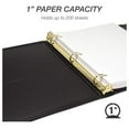 thumbnail image 2 of Classic Collection Executive Presentation 3 Ring Binder/ Binder, 1 Inch Binder, Brass Round Ring (Holds 200 Sheets), Black, 2 of 6