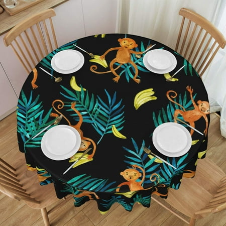 

Tablecloth Monkey Print Table Cloth For Circular Tables Waterproof Resistant Picnic Table Covers For Kitchen Dining/Party
