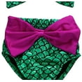 thumbnail image 4 of Styles I Love Infant Baby Girl Mermaid Scale Bikini Swimsuit Bathing Beach Pool Party Swimwear (Bowknot Green, 80/3-6 Months), 4 of 7