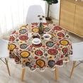 thumbnail image 2 of Nappe Bohème Ronde à Motif Floral, Nappe Lavable, Couvre-Table avec Bordure en Dentelle, 2 of 8