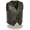 Milwaukee Leather SH2011 Kids Black Classic Three Snap Leather Vest 4X-Large