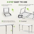 thumbnail image 2 of Folding Table 4 Foot - 3-Position Adjustable Height, Heavy Duty 400 lbs Capacity - Portable Tables Folding for Camping, Party, Indoor & Outdoor Use, 1 Pack, 2 of 6