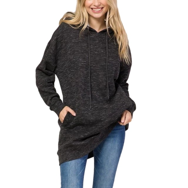 UKAP Tops con capucha para mujer Sudaderas con capucha con cordón Jersey de manga larga Mini sudadera cómoda Vestido deportivo
