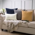 thumbnail image 4 of Phantoscope Soft Corduroy Striped Velvet 18" x 18" Black Decorative Throw Pillows, 2 Pack, 4 of 5