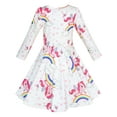 thumbnail image 3 of Girls Dress Unicorn Rainbow Long Sleeve Casual Dress 3 Years, 3 of 6