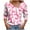 C, variant on Kilaqueen Breast Cancer Awareness Shirts for Women Long Sleeve Oblique Collar V Neck Pink Ribbon Print October Tops for Going Out