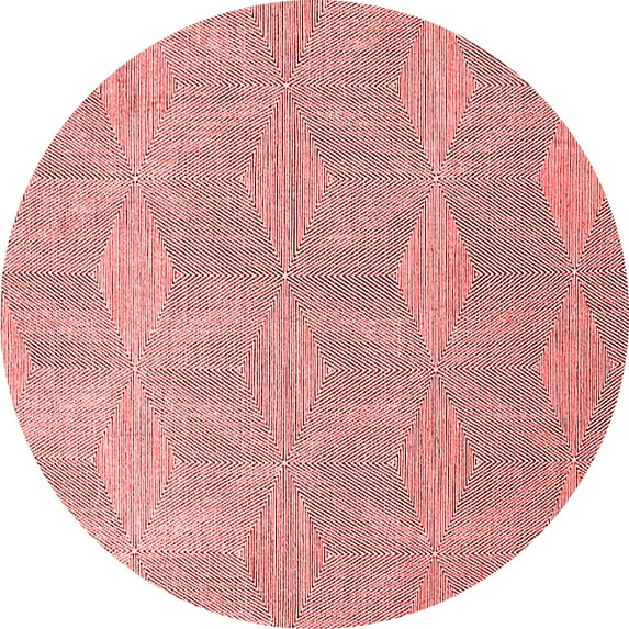 Ahgly Company Indoor Round Solid Red Modern Area Rugs, 8' Round