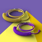 Coiled USB Type C Cable for Mechanical Keyboards, Detachable Design