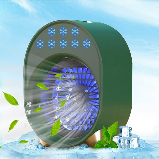 Puntoco Mini refrigerador, dormitorio doméstico, oficina, enfriador de agua de escritorio pequeño, ventilador acondicionado, práctico ventilador USB