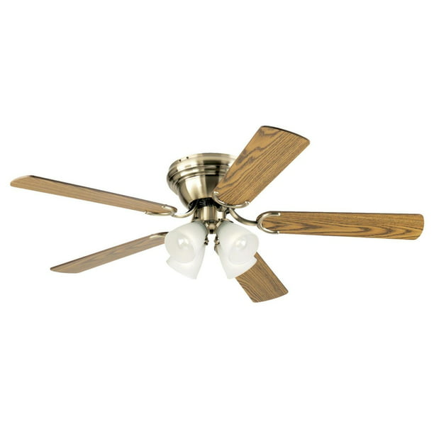 Antique Brass Brown Indoor Ceiling Fan, White And Brass Ceiling Fan