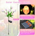 thumbnail image 2 of Qoosea Solar Lights Outdoor Patio Garden Decor, 2 pack Tulips Solar Flowers Lights Outdoor Garden Waterproof Decorative 7 Heads LED for Lawn Backyard, Birthday Gifts for Women, 2 of 8