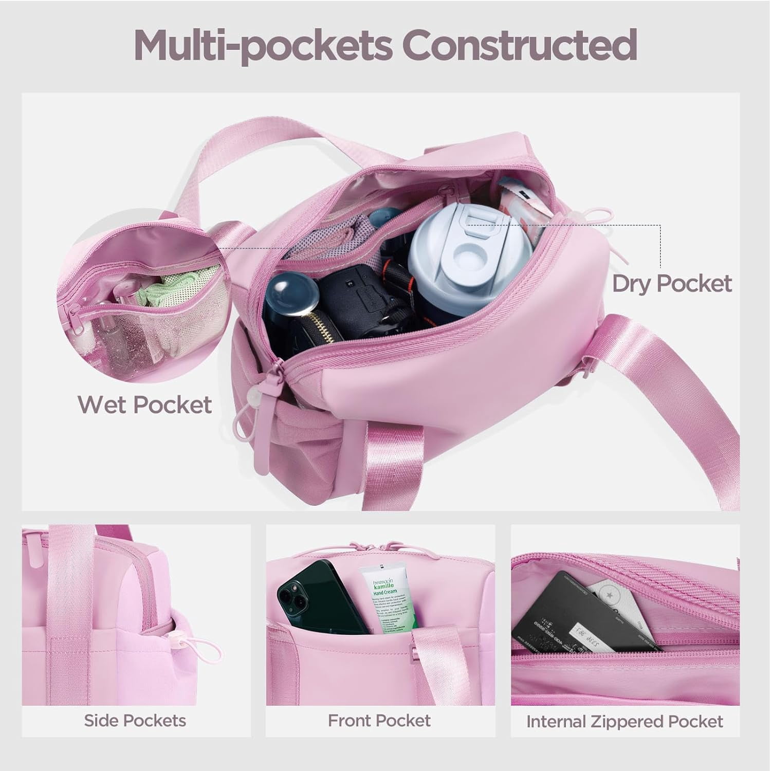 Bag for Women Girls Small Gym Tote Bag with Wet Compartment Waterproof Travel Duffle Bag Cute Workout Sport Bag