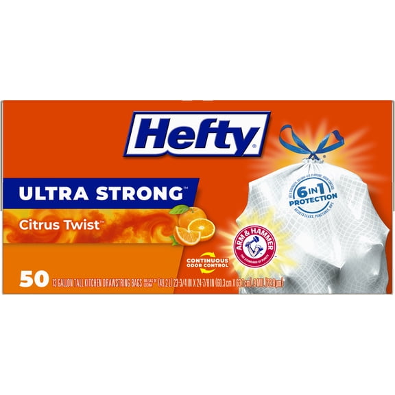 Ultra Strong 13 Gal. Citrus Twist Tall Kitchen Trash Bags (50-Count) (D)