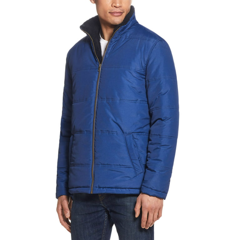 Weatherproof Vintage Sherpa Lined Puffer Vest for Men in Blue