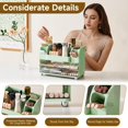 thumbnail image 3 of Organizador de maquillaje UFORU con 2 cajones grandes, color verde, 3 of 8
