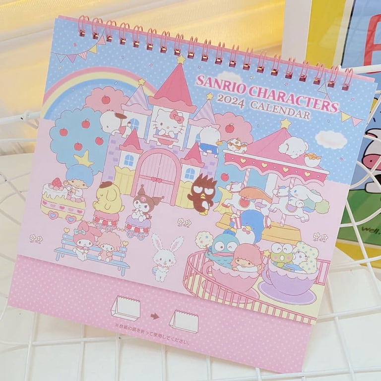 2024 Sanrio Hello Kitty Desk Calendar Anime Kuromi My Melody Standing Flip  Calendar Kawaii Schedules Cartoon Desktop Decor Gift - Walmart.com