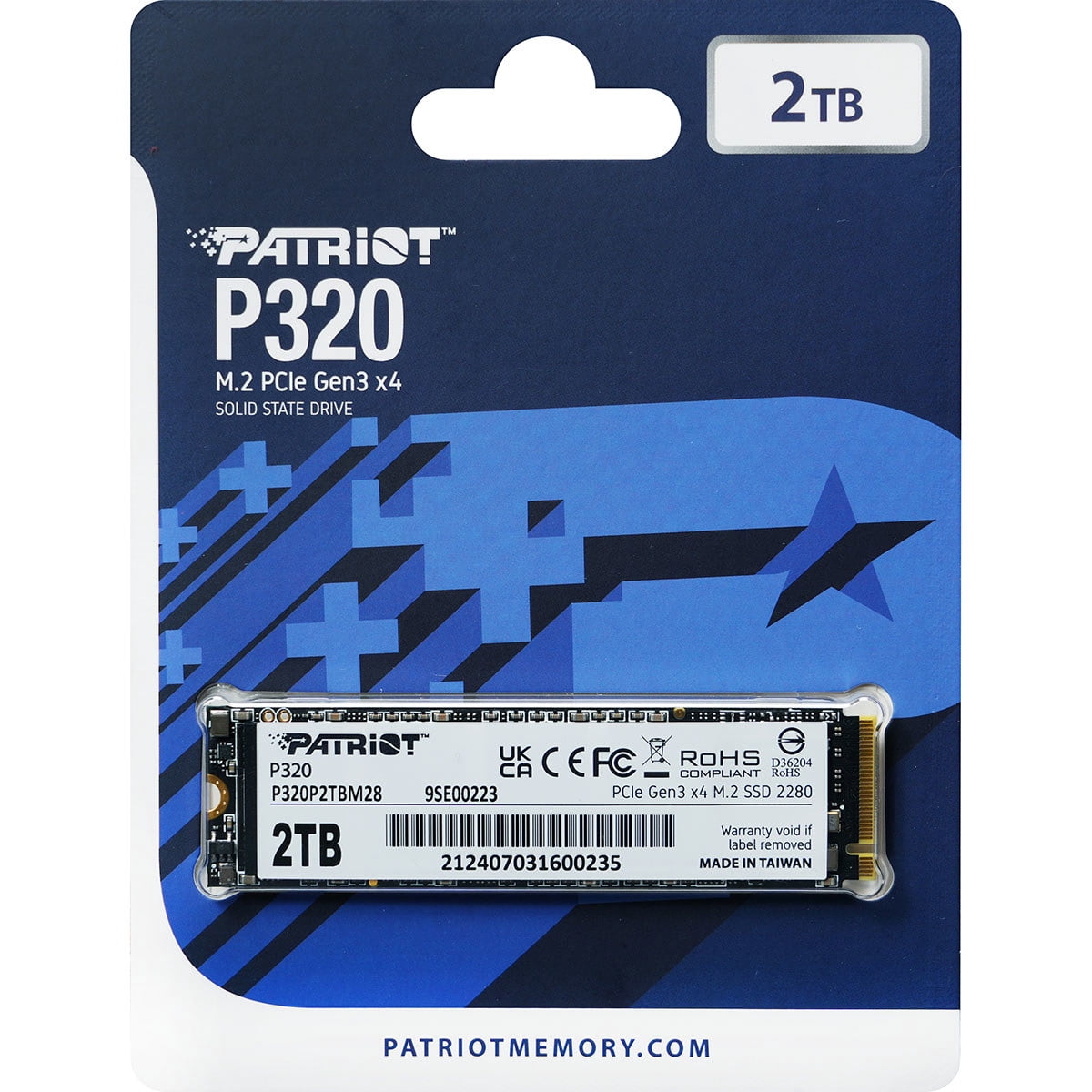 Patriot Memory, P320 512GB Internal SSD, NVMe PCIe Gen 3x4 M.2