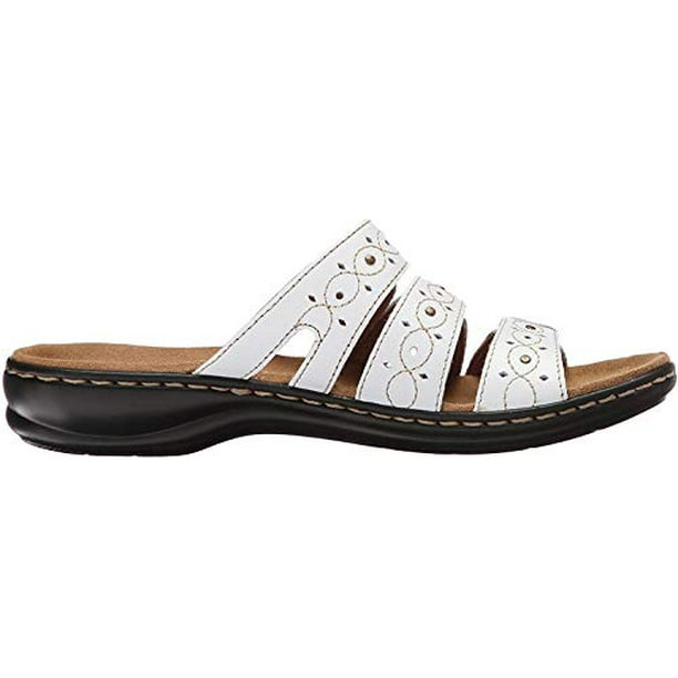 Clarks - Clarks Women's Leisa Cacti Slide Sandal, White Leather, 6 W US ...