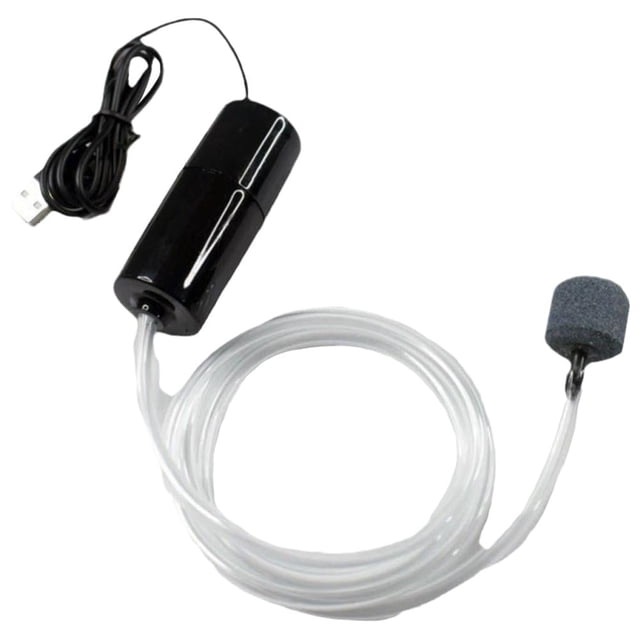 Mini bomba de oxígeno portátil para pecera, color negro (A), con USB, para pesca al aire libre, pequeña bomba de aire para acuario.