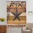 thumbnail image 3 of Texas Star Vintage Sheer Curtains 72 Inches Long, Berry Yellow Brown Wooden Light Filering Curtains, Breathable Simi Curtain Privacy Drapes for Living Room Bedroom Lightweight Window Treatment, 3 of 9