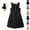 Black, variant on Mfakffe Girls Sleeveless Pinafore Pleated Dress Vintage Academy Pleated Skirt Jumper Dress Fashion Uniform Vest Dress